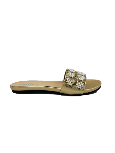Flats-Beaded Gold